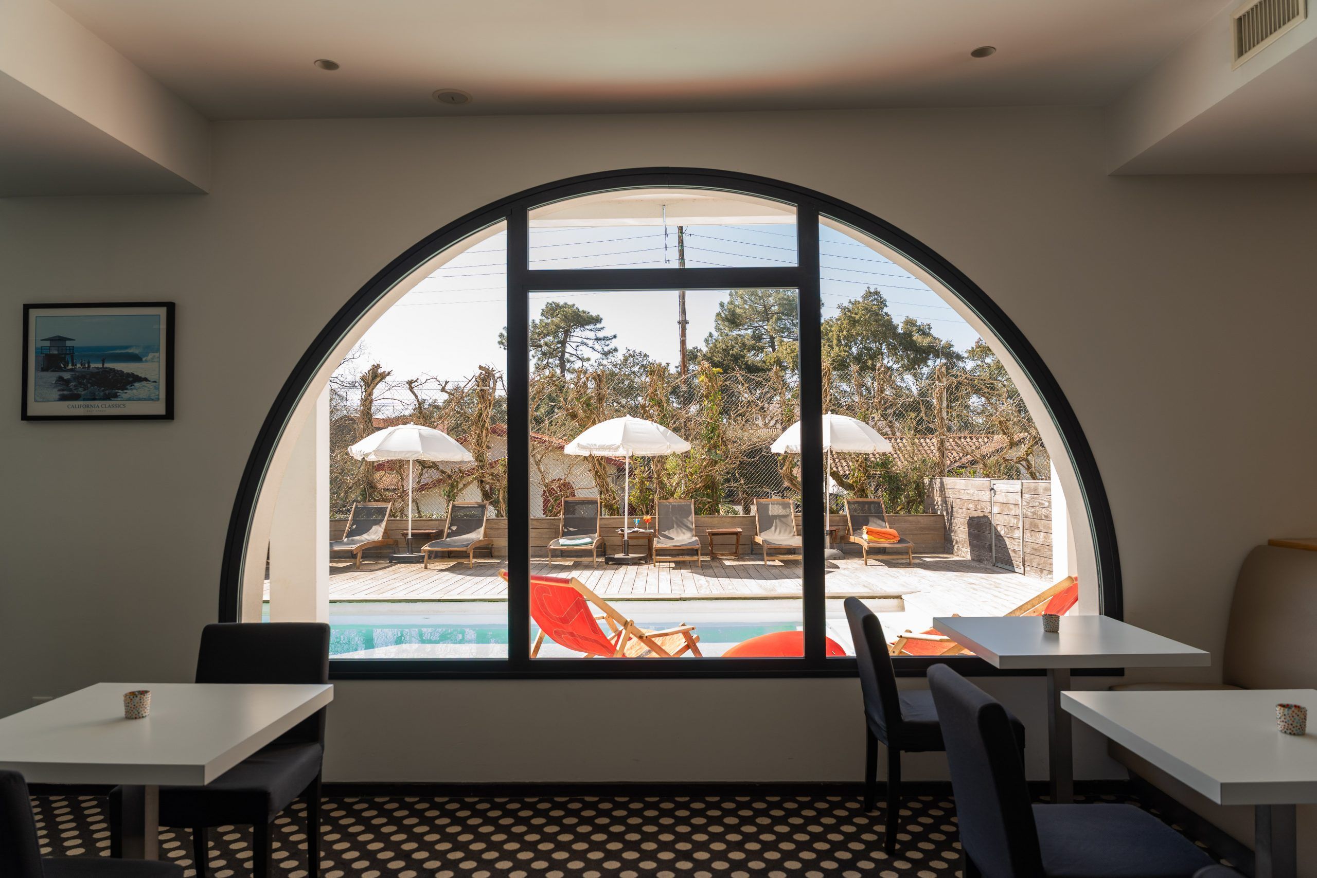 bay window in a hotel lounge